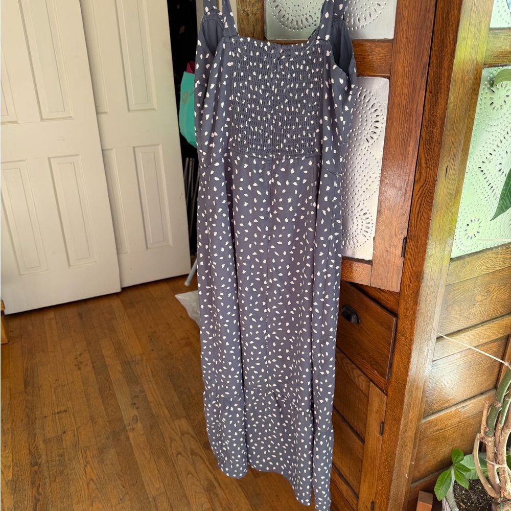 Abercrombie & Fitch Slate blue Polka Dot Dress